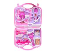 Doctor Kit for Kids Toddler, 15PCS Doctor Pretend Role Play Medical Kit for 3+ Kids Toys with Carry Case and Real Stethoscope, Role Play Educational Toys Gifts for Boys Girls, Party Game (Pink)