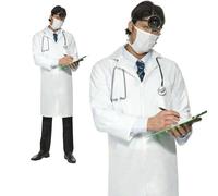 Doctor Lab Coat Medical Scientist Fancy Dress Adults Costume Outfit New