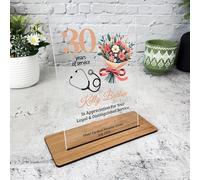 Doctor Nurse 30 Yrs Service Work 30th Anniversary Medical Gift Employee Plaque - Acrylic Plaque, Personalised Thank You Present Gift Congratulations Present Gift