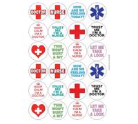 Doctor Nurse Hospital Matt Paper Stickers A4 Sheet of 24 (Each Sticker is 45mm Diameter)