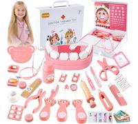 Doctor Set for Kids, 50PCS Kids Doctor Set Dentist Toys Pretend Medical Playset with High Simulation Stethoscope Educational Toys Birthday Gifts for 4 5 6 7 Year Old Girls Christmas Stocking Fillers