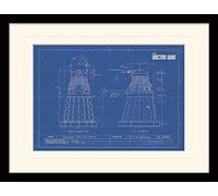 Doctor Who 30 x 40 cm Dalek Blueprint Mounted and Framed Print
