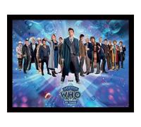 DOCTOR WHO 60 Years Of Doctors Framed Poster (30cm x 40cm) (Blue/Black)