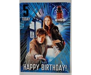 Doctor Who Age 5 Birthday Card with Badge DR17