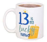 Doctor Who Ceramic Mug, 11 oz - 13 Is My Lucky Number - 13th Dr. & TARDIS Design - Officially Licensed - Gift for Teens, Adults, Men & Women, Father's Day - Ceramic
