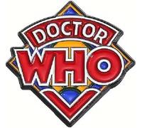 Doctor Who Classic British TV Show Logo Enamel Pin Badge, Red and Blue Diamond Design, Metal Construction, 3cm Collectible Accessory with Pin Back