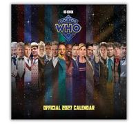 Doctor Who Classic Edition 2027 Square Wall Calendar Official Licensed BBC Calendar, Monthly Grid Layout, Iconic Classic Doctors & Monsters Artwork, Large Square Format, Gift for Whovians