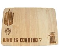 Doctor Who Dalek Tardis Cybermen Gift Wooden Chopping Cutting Cheese Board Wood Kitchen Cooking Baking Dr Present (Premium Hardwood 24x17x1.5 cm)