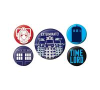 Doctor Who Exterminate Badge Set (Pack of 5) Doctor Who Multicolor