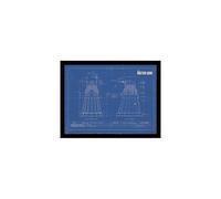 DOCTOR WHO FP11429P-PL 30 x 40 cm Dalek Blueprint Framed Print