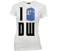 DOCTOR WHO I Heart (Tardis) DW White Juniors T-Shirt (Juniors Medium)