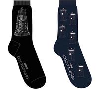 Doctor Who Mens Socks Set (2 Pairs). Mens Ankle Socks (Size 7-11). Dr Who Socks Mens. Father Day Gifts. Doctor Who Gifts. Dad Gifts. Mens Gifts. Gifts For Him - Genuine Doctor Who Merchandise
