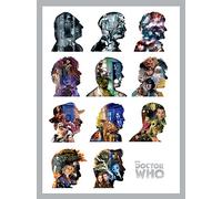 Doctor Who "Silhouettes Canvas Print, Multi-Colour, 60 x 80 cm