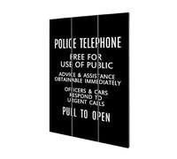 Doctor Who Tardis Sign Plaque (29.5cm x 20cm) (Black/White)