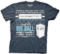 Doctor Who Wibbly Wobbly Quote Adult Heather Navy T-Shirt (Adult Large)