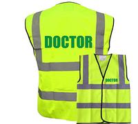 Doctor Yellow Hi Vis Viz Safety Vest Waistcoat, Reflective High Visibility EN471 BS,