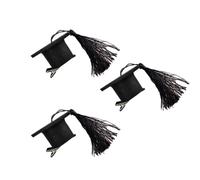 Doctoral Hair Clip Mini Graduation Hat Tassel Hairpins 3pcs Set | Black Felt and Metal, Party Use for Adults and Kids, Graduation Period Decoration