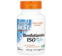 Doctor's Best - Benfotiamine with BenfoPure, 150mg | High-dose benfotiamine for Nerve Health and Energy Metabolism - 120 Vegan Capsules