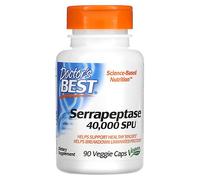Doctor's Best Doctors Best Serrapeptase, 40, 000 SPU, 90 Veggie Caps (Pack of 1)