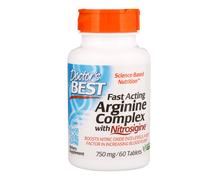 Doctor's Best, Fast Acting Arginine Complex with Nitrosigine, 750 mg, 60 Tablets