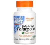 Doctor's Best - Fully Active Folate 800 with Quatrefolic | 800 mcg Support for Heart Health and Energy - 60 Veggie Capsules