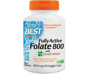 Doctor's Best Fully Active Folate 800 With Quatrefolic 800mcg - 60 Vcaps