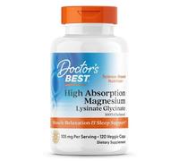Doctor's Best, High Absorption Magnesium, Lysinate Glycinate 100% Chelated, 105 mg, 120 Veggie Caps