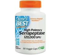 Doctors Best High Potency Serrapeptase, 120,000 SPU, 90 Veggie Capsules USA