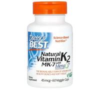Doctor's Best - Natural Vitamin K2 MK7 with MenaQ7 | Supports Bone Health - 45mcg, 60 Vegan Capsules
