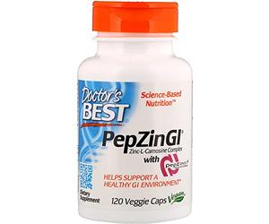 Doctor's Best PepZin GI- Zinc-L-Carnosine Complex 120 Veggie Caps