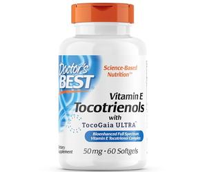 Doctor's Best, Tocotrienols with EVNol SupraBio, Tocotrienol-Tocopherol Complex, 60 Softgels, Lab-Tested, Gluten-Free, Soy-Free, Non-GMO