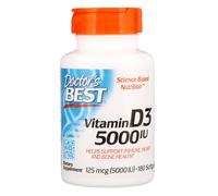 Doctor's Best, Vitamin D3, 125 mcg (5000 IU), 180 Softgels
