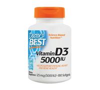 Doctor's Best Vitamin D3 5000 IU, 180 Softgels - Supports Immune & Bone Health