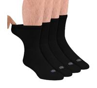 Doctor's Choice Diabetic Socks for Men, Seamless Socks with Non Binding Top, 4-Pairs, Large 9-12 & X-Large 13-15, Black/Crew, Large (4 Pair)