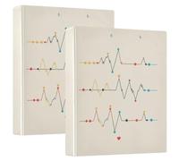 Doctors Day Electrocardiogram 1 and A Half Inch Binder 3 Rings with Clipboard 1/2 Packs Office Binder Hardcover