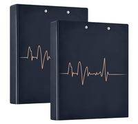 Doctors Day Electrocardiogram 1 and A Half Inch Binders Three Rings with Pockets 1/2 Pack of Binders Aesthetic Binder 200 Sheets