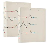 Doctors Day Electrocardiogram 1 and A Half Inch Notebook Binders 3 Rings with Interior Pockets 1/2 Pack Aesthetic Binder 200 Sheets