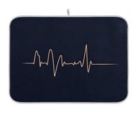Doctors Day Electrocardiogram Dish Drying Mat Absorbent Microfiber Dish Drying Mat Dish Drying Mat Matte Table Top Accessories Large 45x61cm
