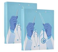 Doctor's Day Scalpel 1-1/5.1cm, Round Rings with Inner Pockets, Pack of 1/2, Aesthetic Binder, Hard Cover