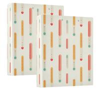 Doctors' Day Thermometer, 3.5 cm, Round Rings with Pocket, 1/2 Pack of Binders, Office Supplies, Hard Cover