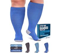 Doctor's Select® 3 Pairs Plus Size Compression Socks Wide Calf - Bamboo Viscose Knee High Socks | Circulation Support