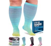 Doctor's Select® 3 Pairs Plus Size Compression Socks Wide Calf - Bamboo Viscose Knee High Socks | Circulation Support
