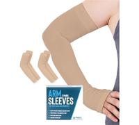 Doctor's Select Arm Protectors for Thin Skin and Bruising for Women and Men - 2 Pairs UPF 50 Sun Protection and Cooling, Beige, Medium