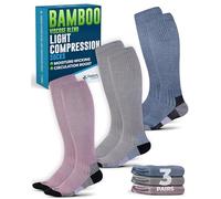 Doctor's Select Bamboo Viscose Lightweight Compression Socks for Women Men 3 Pairs 8-15mmHg Knee High Compression Socks