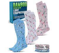 Doctor's Select Bamboo Viscose Lightweight Compression Socks for Women Men 3 Pairs 8-15mmHg Knee High Compression Socks