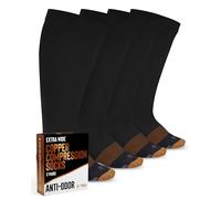 Doctor's Select Copper Plus Size Compression Socks Wide Calf - 2 Pairs | 20-30mmHg Extra Wide Calf Compression Socks Women, Black - 2 Pairs, 3X-Large