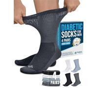 Doctor's Select Diabetic Socks for Men - 4 Pairs Diabetic Ankle Socks for Men | Non Binding Neuropathy Socks for Men