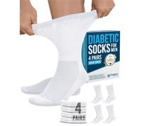 Doctor's Select Diabetic Socks for Men - 4 Pairs Diabetic Ankle Socks for Men | Non Binding Neuropathy Socks for Men