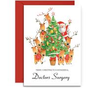 Doctors Surgery Christmas Card - Decorating the Tree - Medium Sized Card (A5 Size -148mm x 210mm) with Envelope