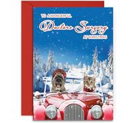 Doctors Surgery Christmas Card - Driving Home - Medium Sized Card (A5 Size -148mm x 210mm) with Envelope